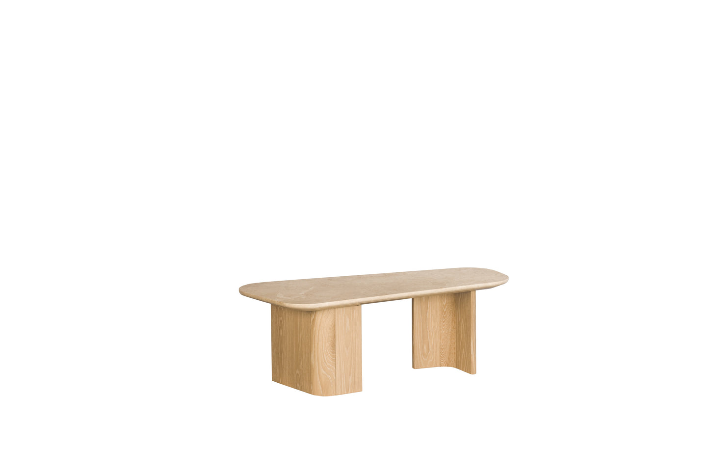 Omada Small Coffee Table with Marble top - Natural wash