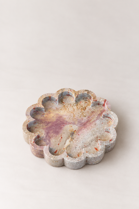 Round Tray | Red Marble