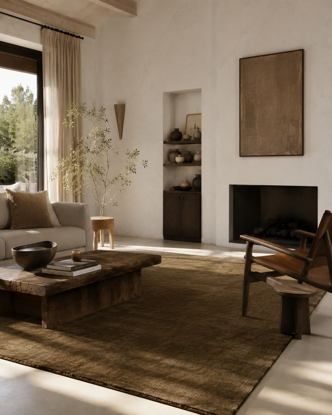 Luxury Organic Rug - Dark Earth Brown Carpet