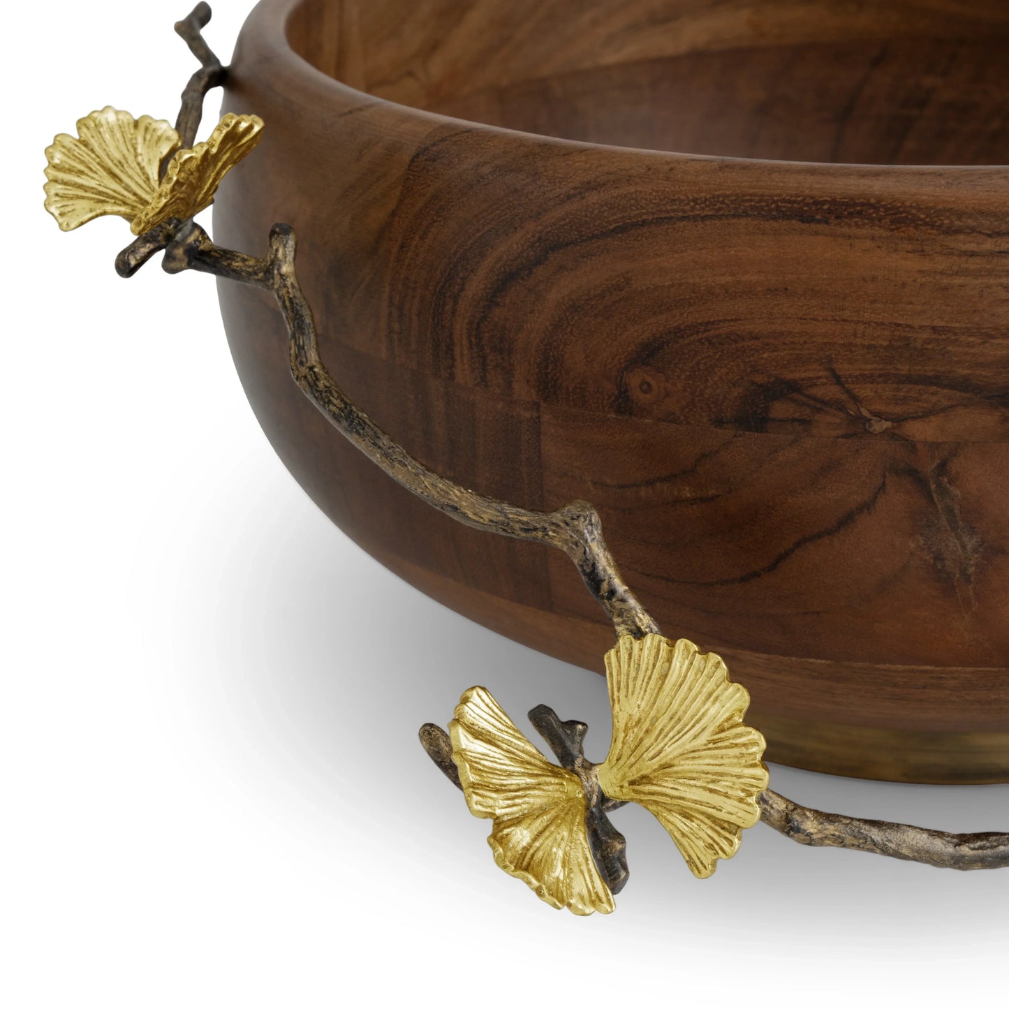 Butterfly Ginkgo Wood Salad Bowl | Michael Aram