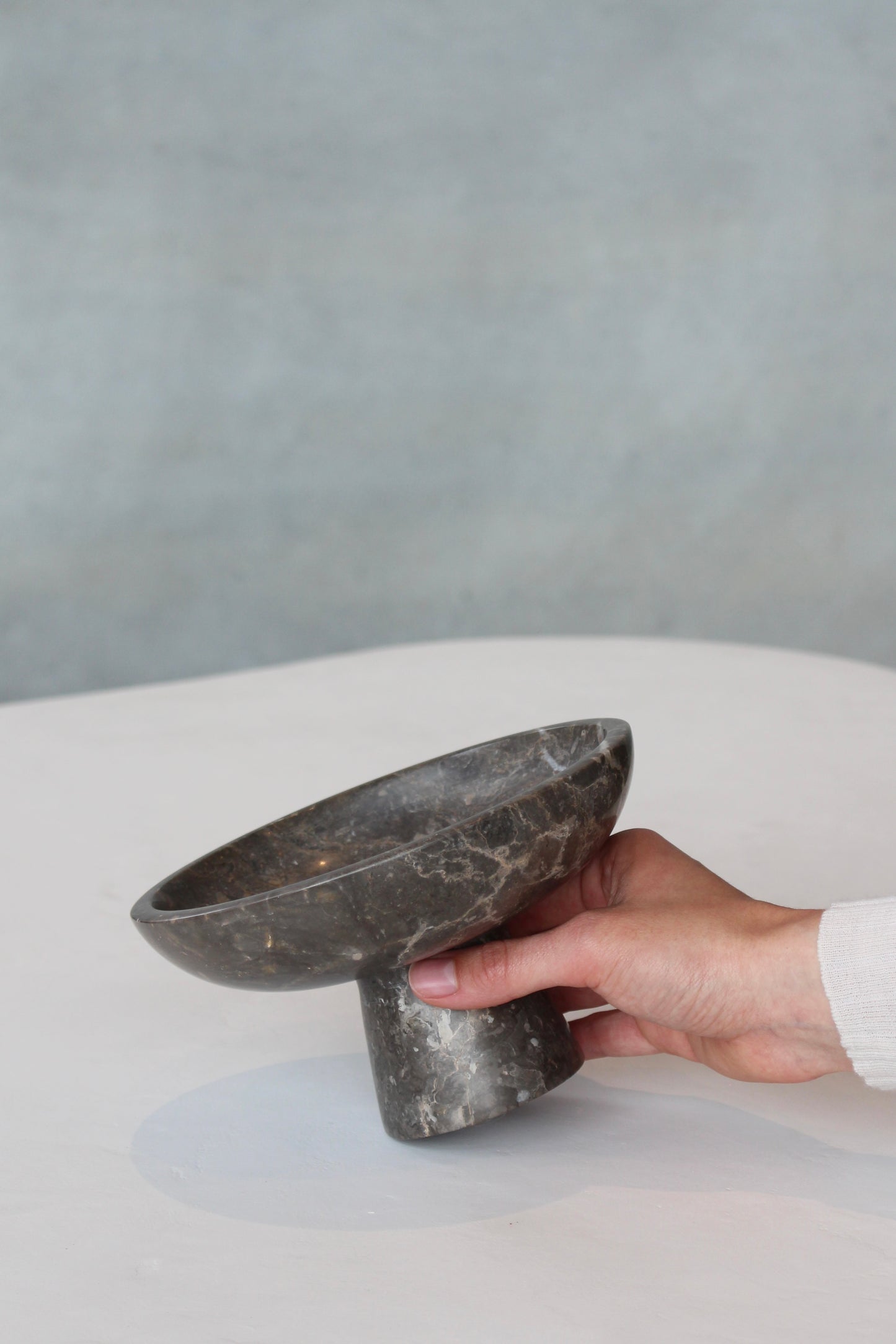 Marble pedestal bowl