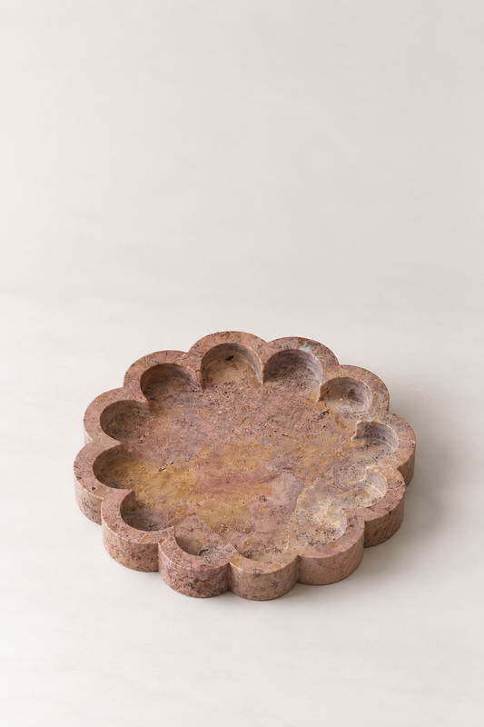 Round Tray | Red Marble