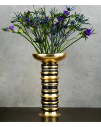 Steel and nickel vase by Michael Aram