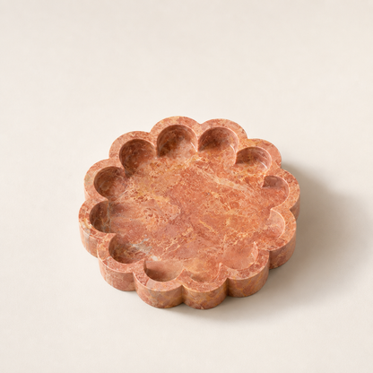 Round Tray | Red Marble