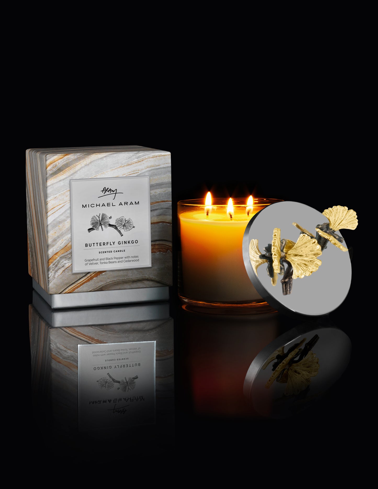 Butterfly Ginkgo Candle