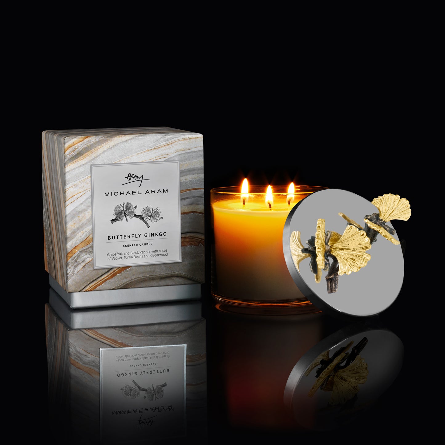 Butterfly Ginkgo Candle