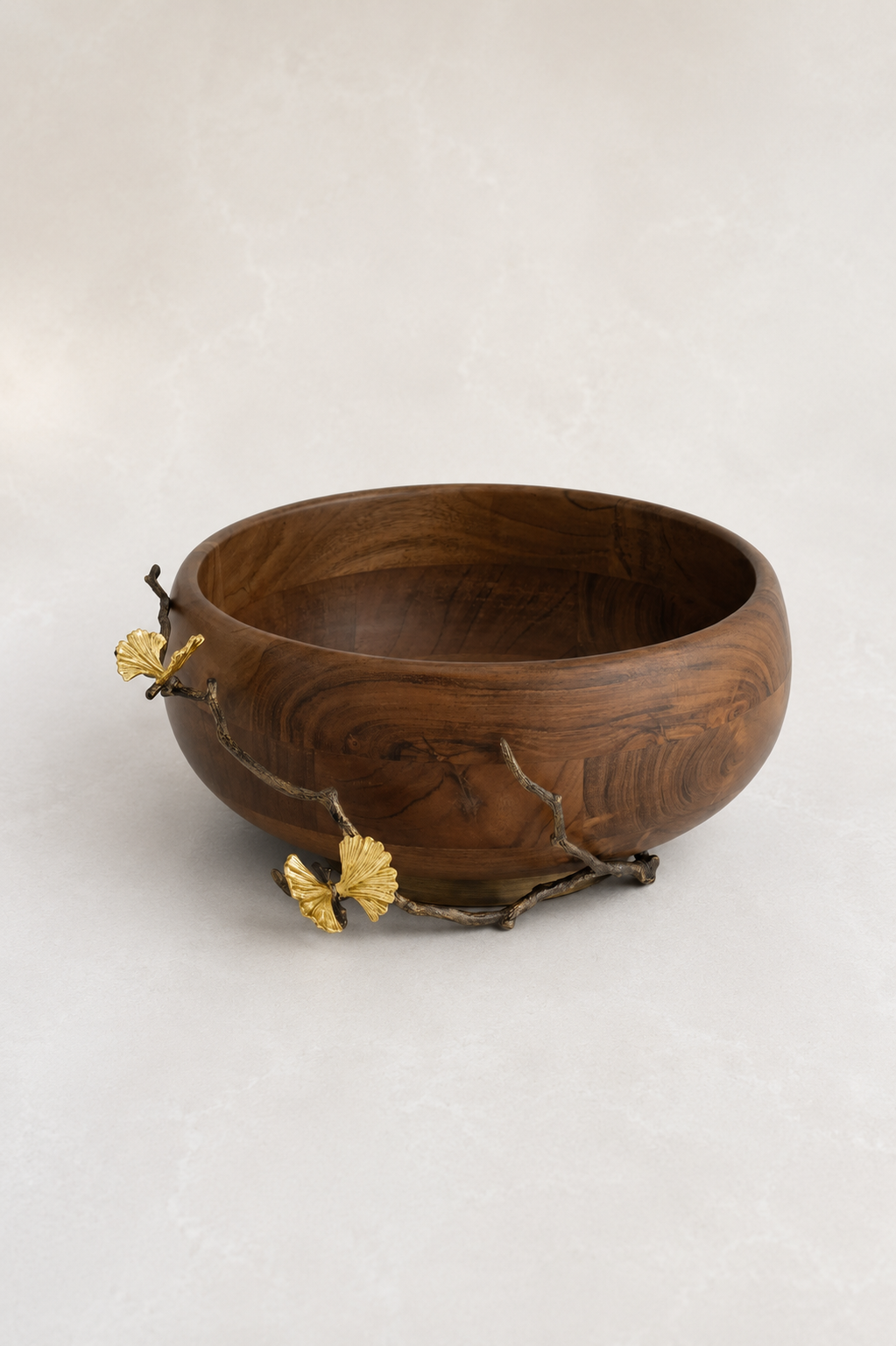 Butterfly Ginkgo Wood Salad Bowl | Michael Aram
