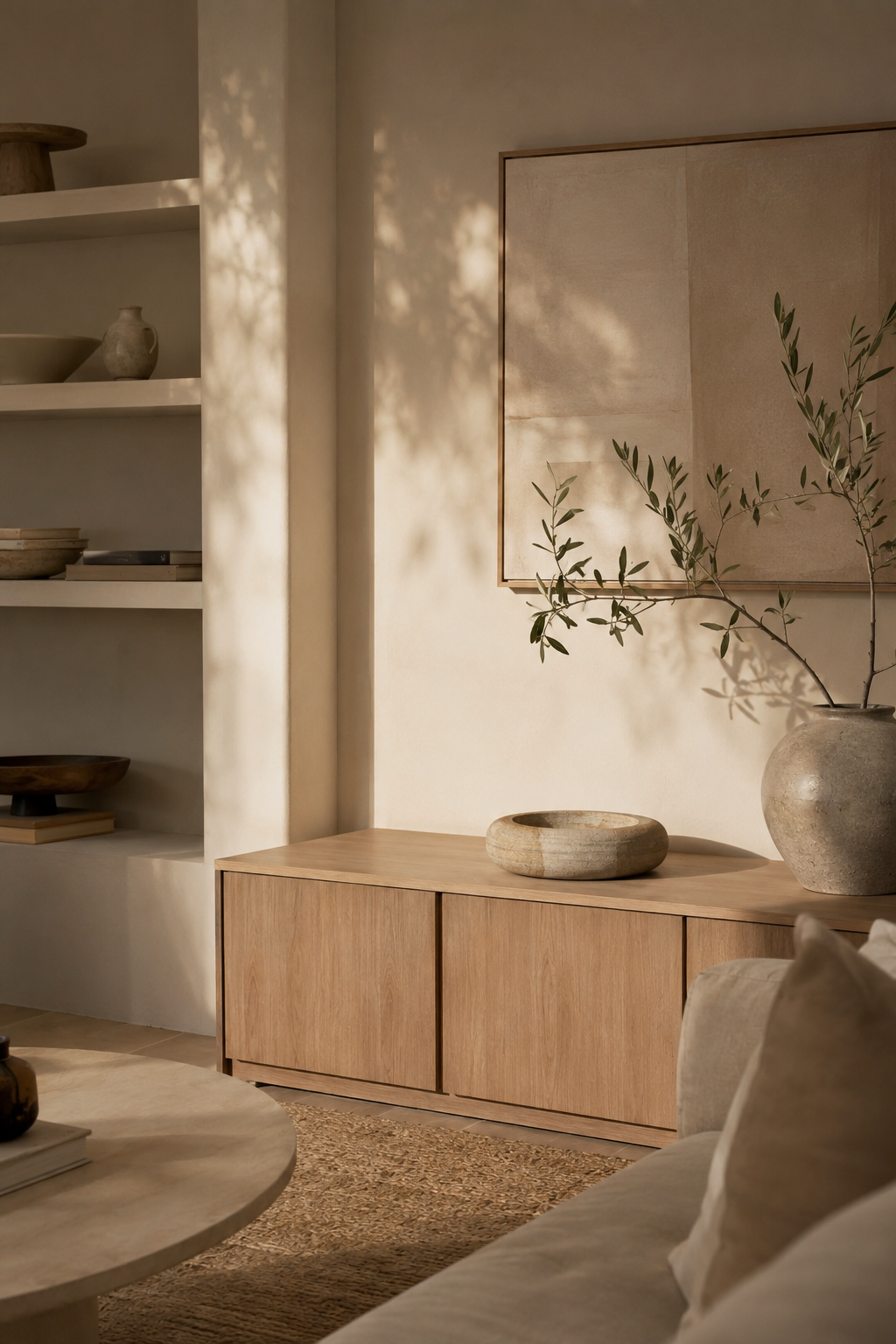 Round Tray — Limestone by WABE — view 5 | Amier Home