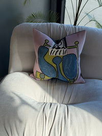 Femme assise à la robe bleue II — Picasso Collection Cushion Cover by jules pansu — view 3 | Amier Home