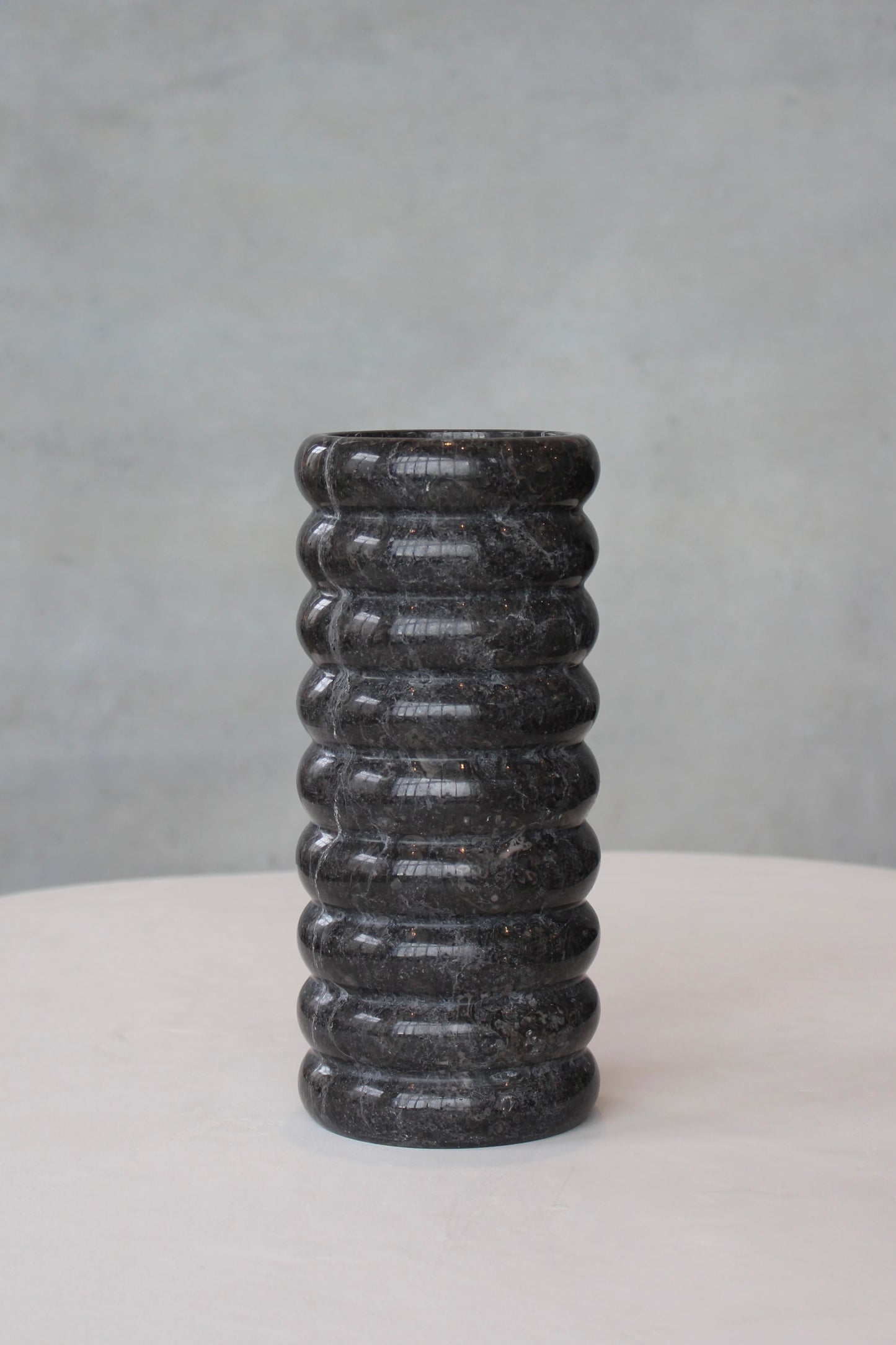 Black marble vase