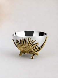 Palm Medium Bowl - Michael Aram - Silver and gold steel - Salad bowl - Fruit bowl