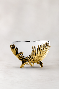 Palm Medium Bowl - Michael Aram - Silver and gold steel - Salad bowl - Fruit bowl