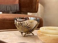 Palm Medium Bowl - Michael Aram - Silver and gold steel - Salad bowl - Fruit bowl