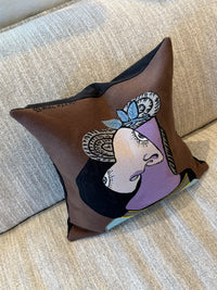 The Straw Hat with Blue Foliage — Picasso Collection Cushion Cover by jules pansu — view 4 | Amier Home