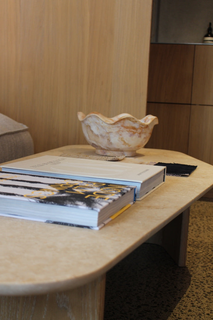 Omada Large Coffee Table with Marble top | Natural wash