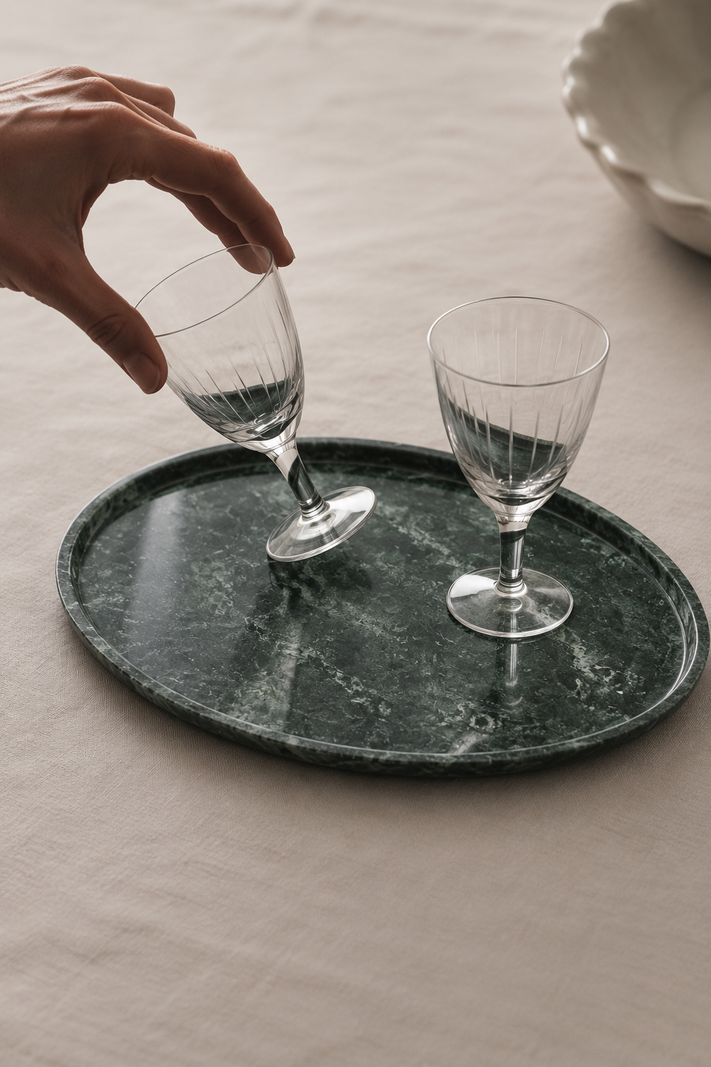Oval Tray — Green Parade by Cita Mulya — view 2 | Amier Home