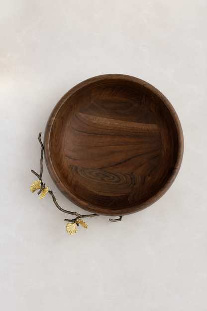 Butterfly Ginkgo Wood Salad Bowl | Michael Aram