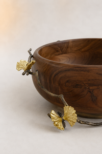 Butterfly Ginkgo Wood Salad Bowl Michael Aram