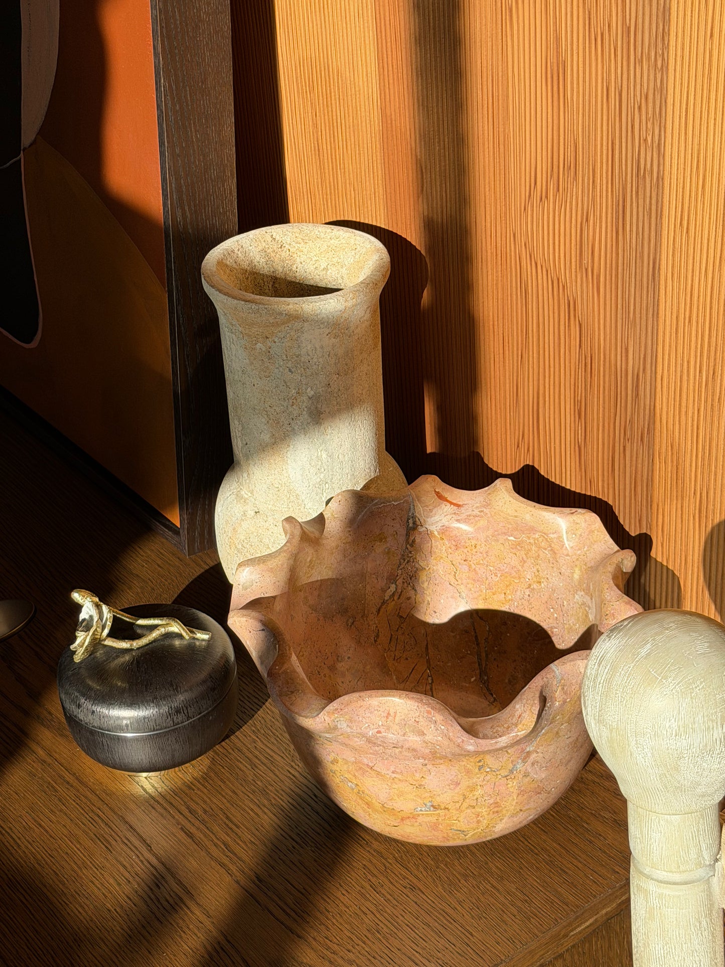 Lina Vase — Sandstone by Cita Mulya — view 3 | Amier Home