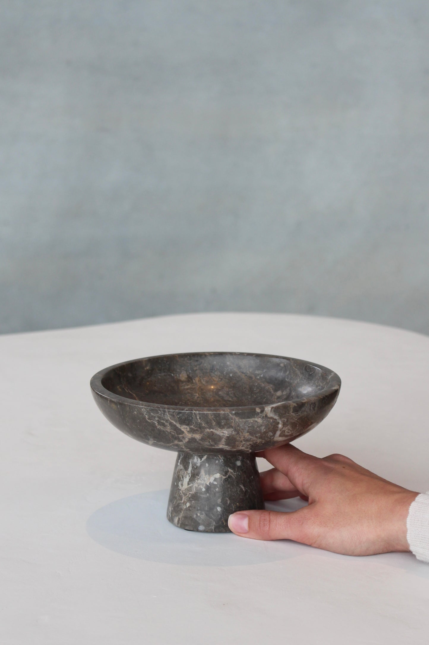 Marble pedestal bowl
