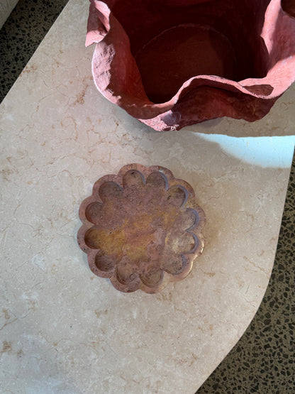 Round Tray | Red Marble