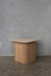 Omada End Table Marble Top wood base - small table