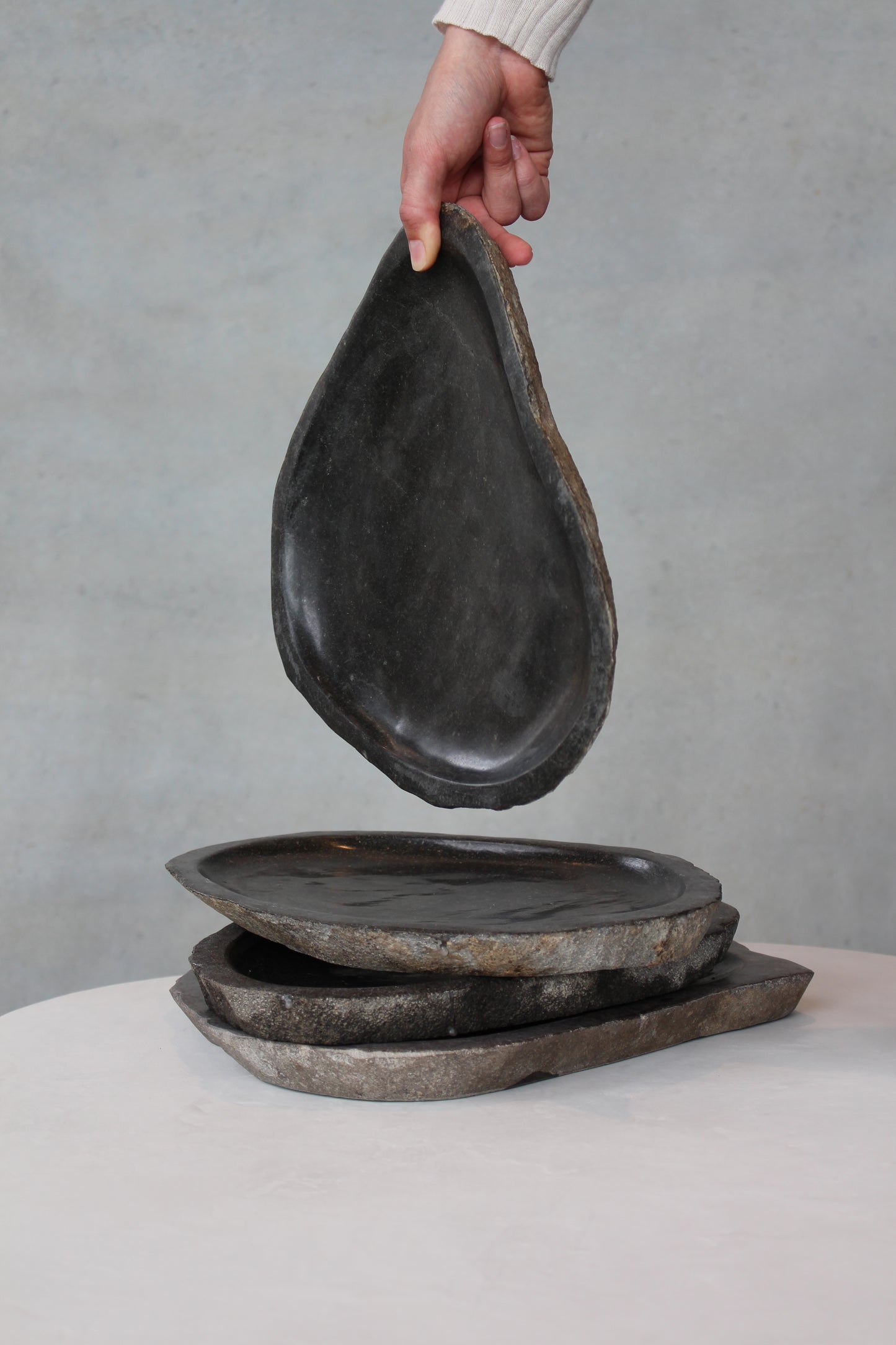 Organic Cut River stone tray