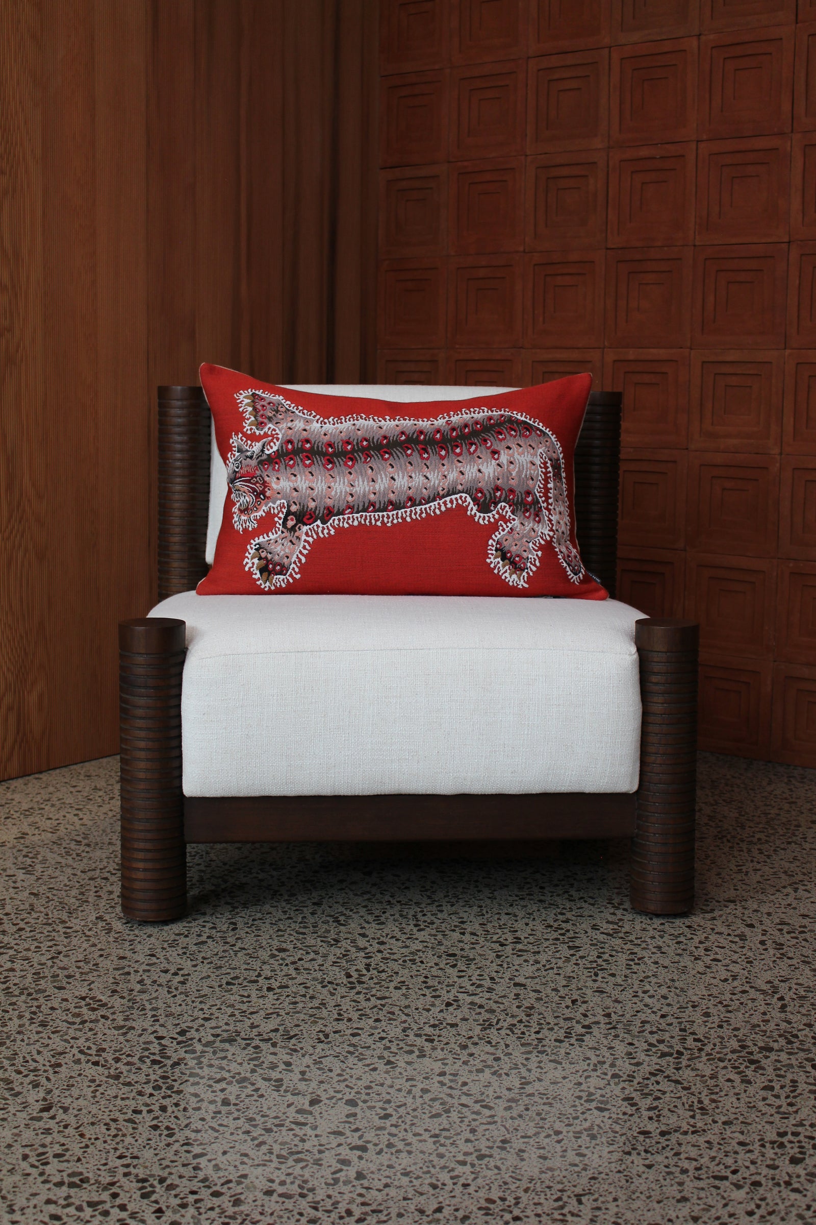 Red Tiger Cushion Cover | Jean Lurçat Collection jules pansu