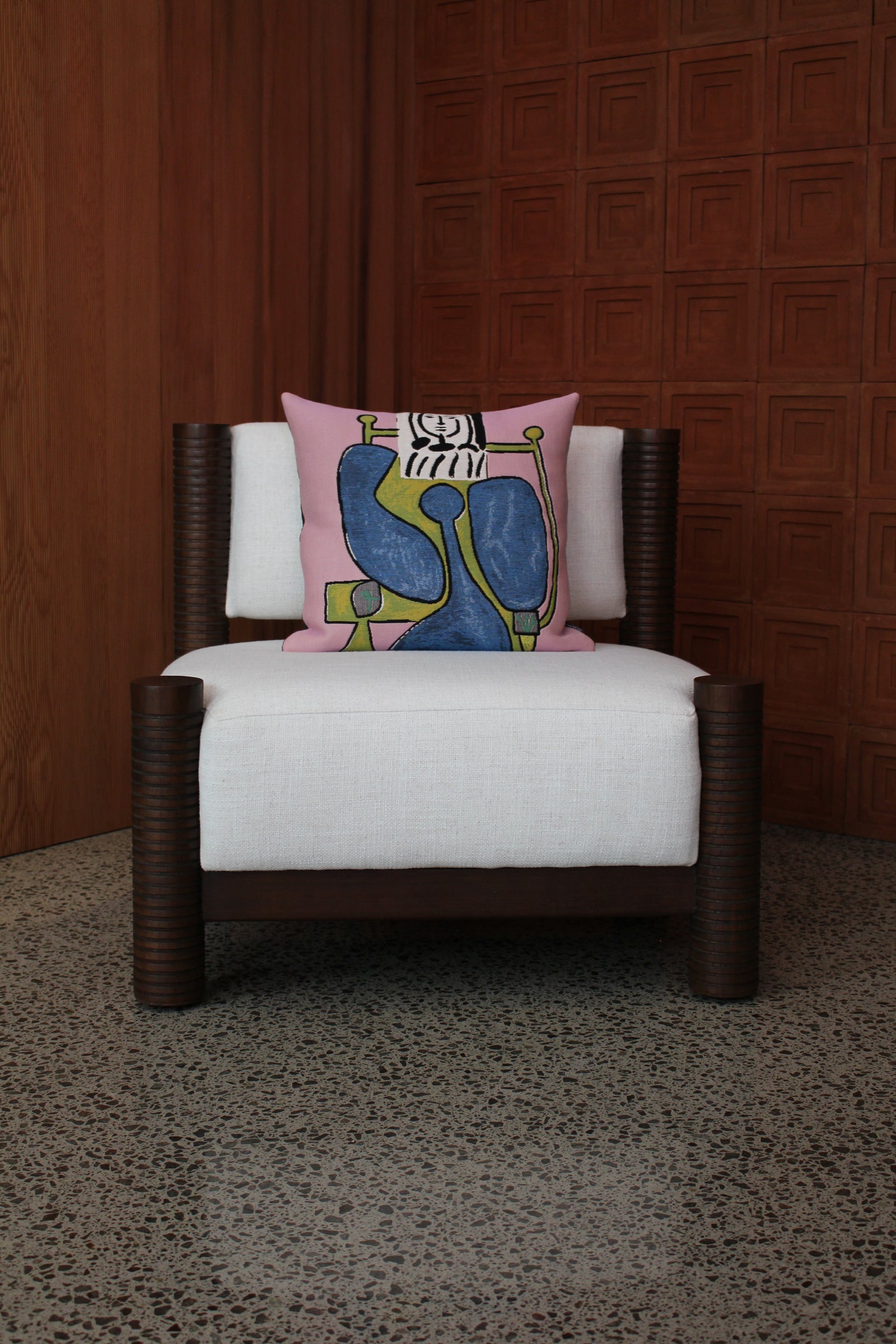Femme assise à la robe bleue II | Picasso Collection Cushion Cover jules pansu