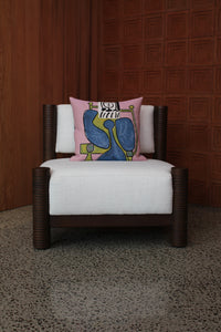 Femme assise à la robe bleue II | Picasso Collection Cushion Cover jules pansu