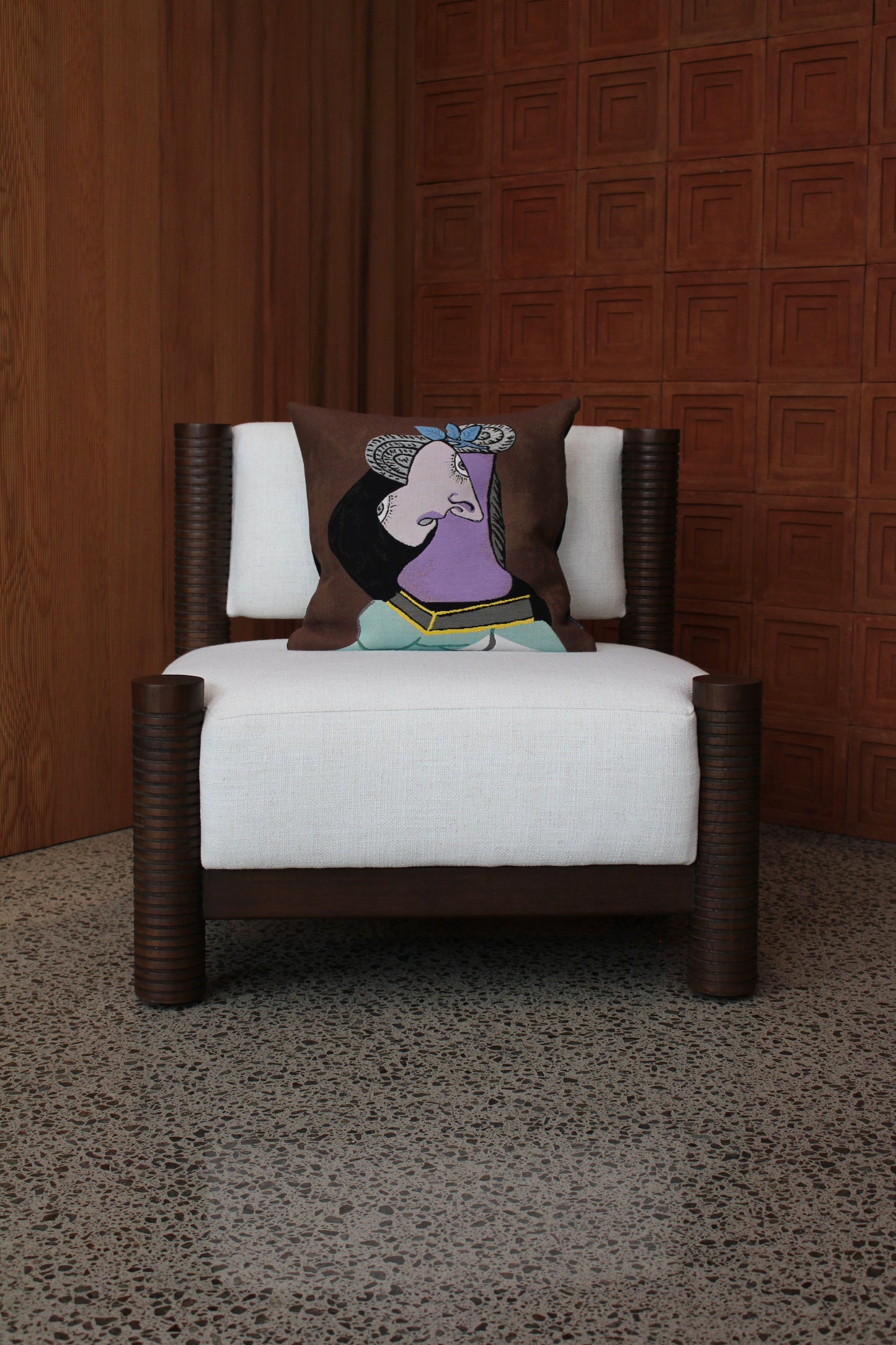 The Straw Hat with Blue Foliage Cushion Cover (Picasso Collection)
