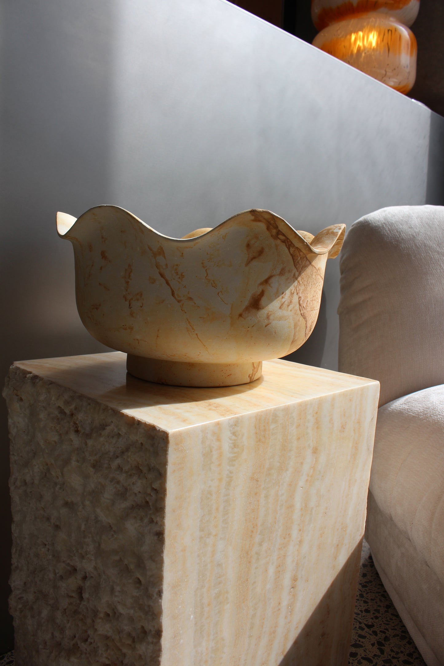 Wood Stone Petal Bowl