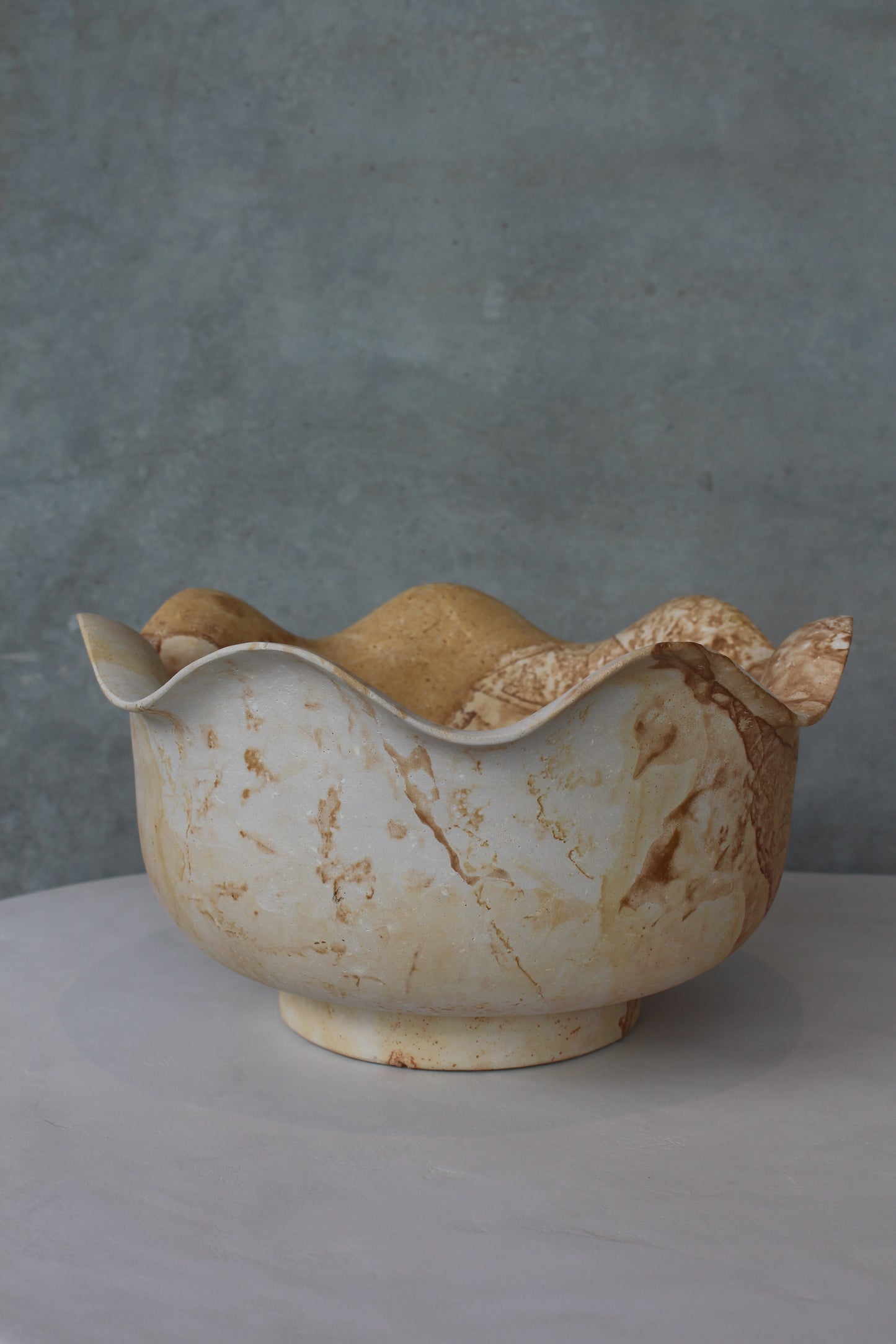 Wood Stone Petal Bowl