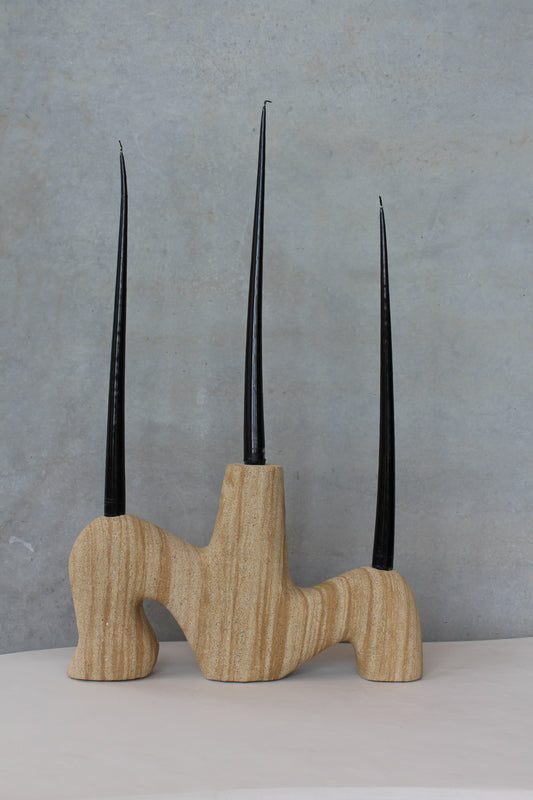 Woodstone Candle Holder