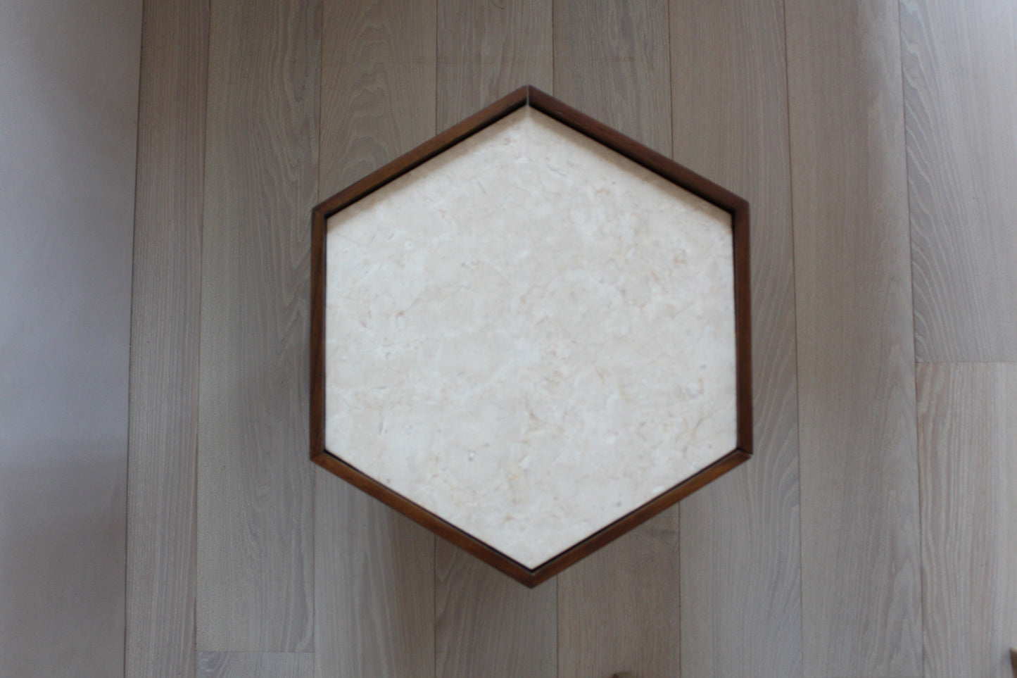 Hexagon Side Table with cupboard