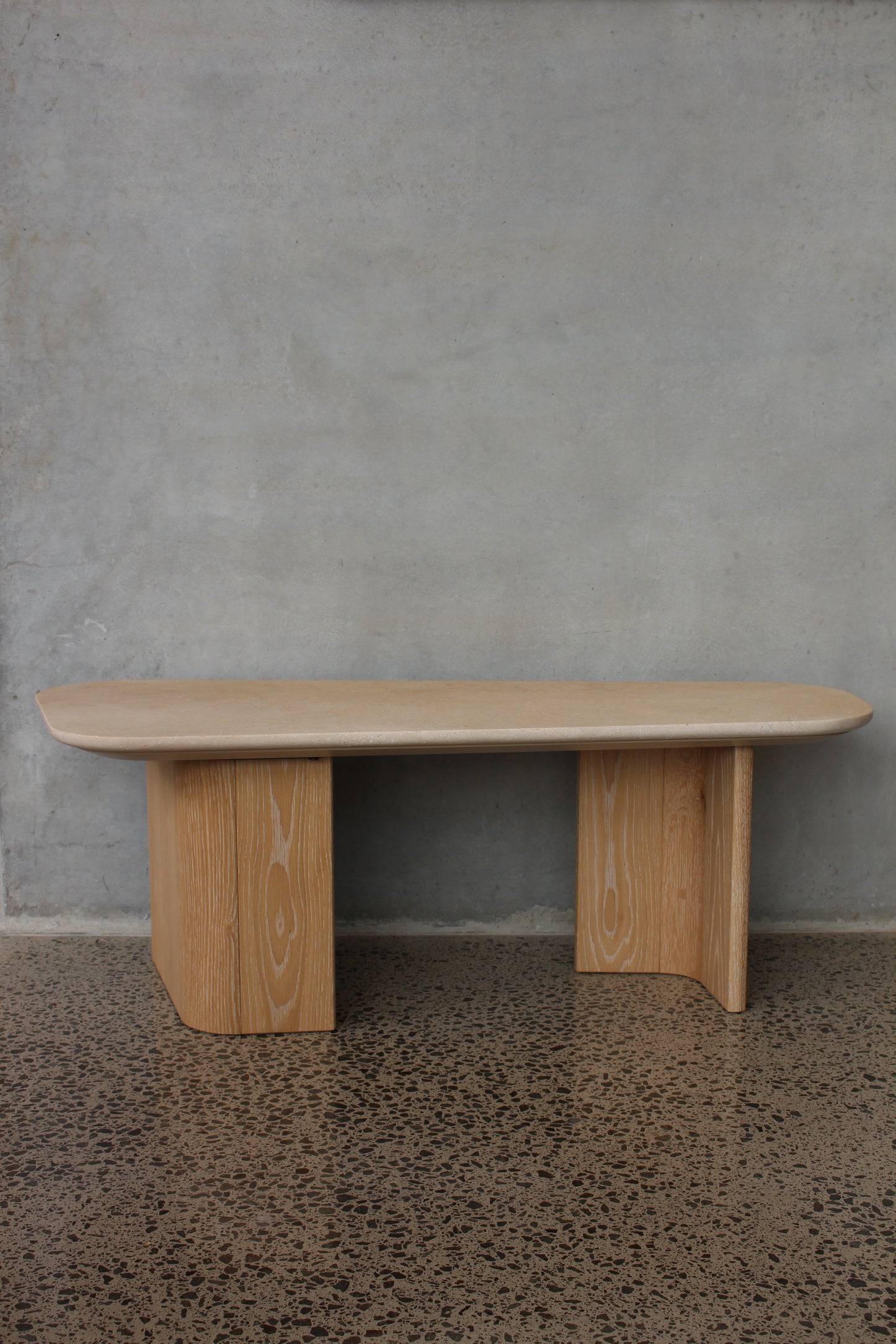 Omada Small Coffee Table with Marble top - Natural wash