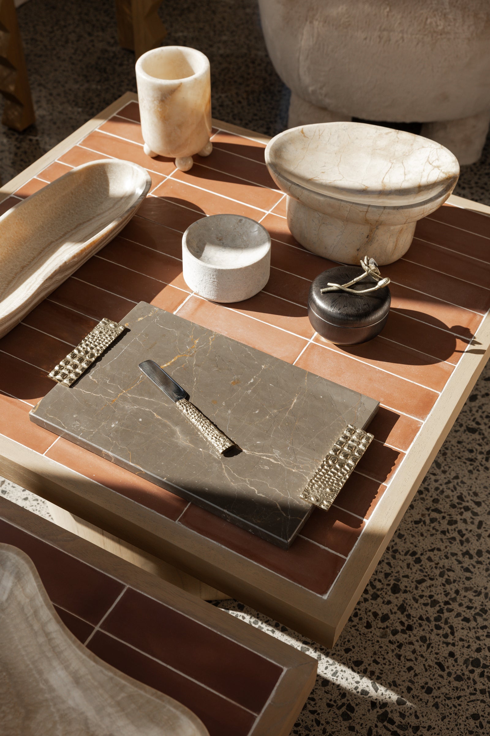 polished onyx decorative tray bowl