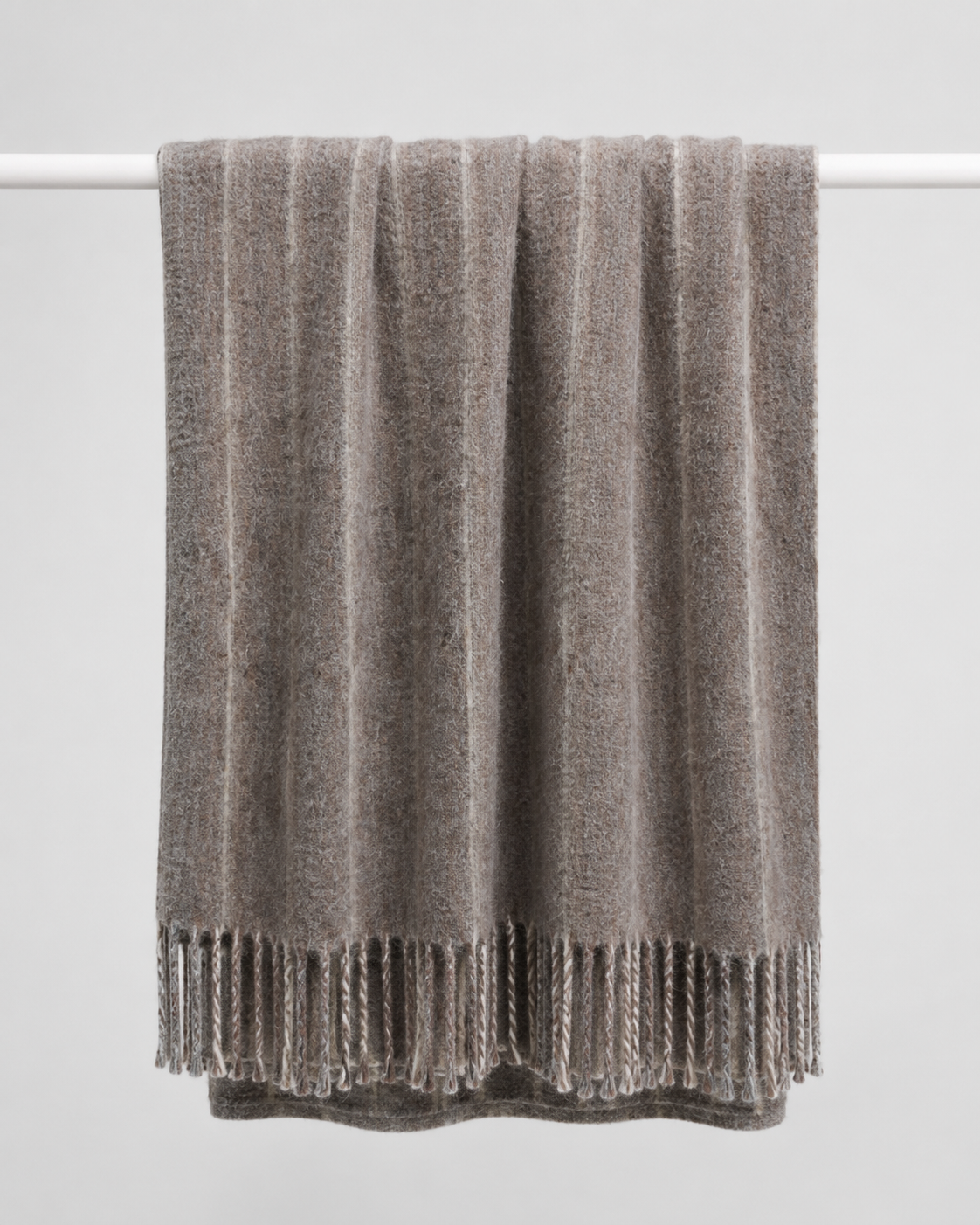 deluxe Grey brownish Alpaca wool throw blanket