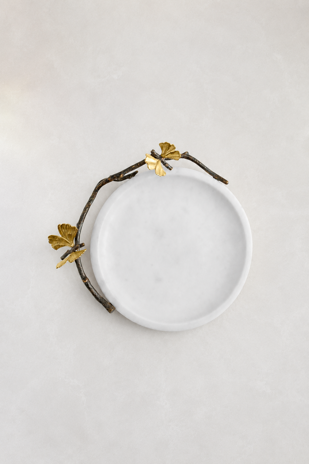 Butterfly Ginkgo Trinket Tray Marble decorative Plate