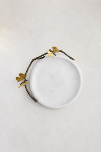 Butterfly Ginkgo Trinket Tray Marble decorative Plate