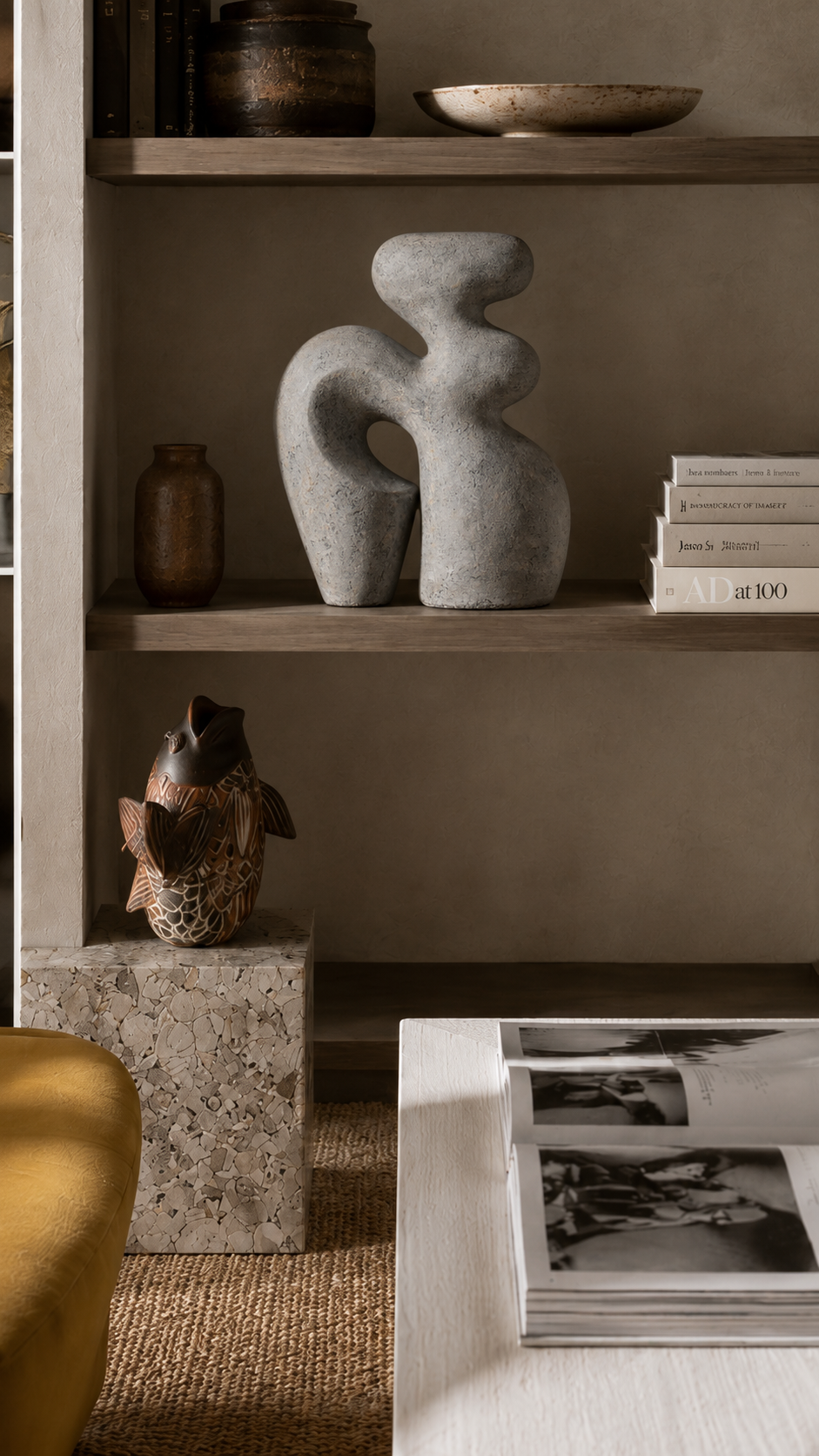 organic abstract grey vase 