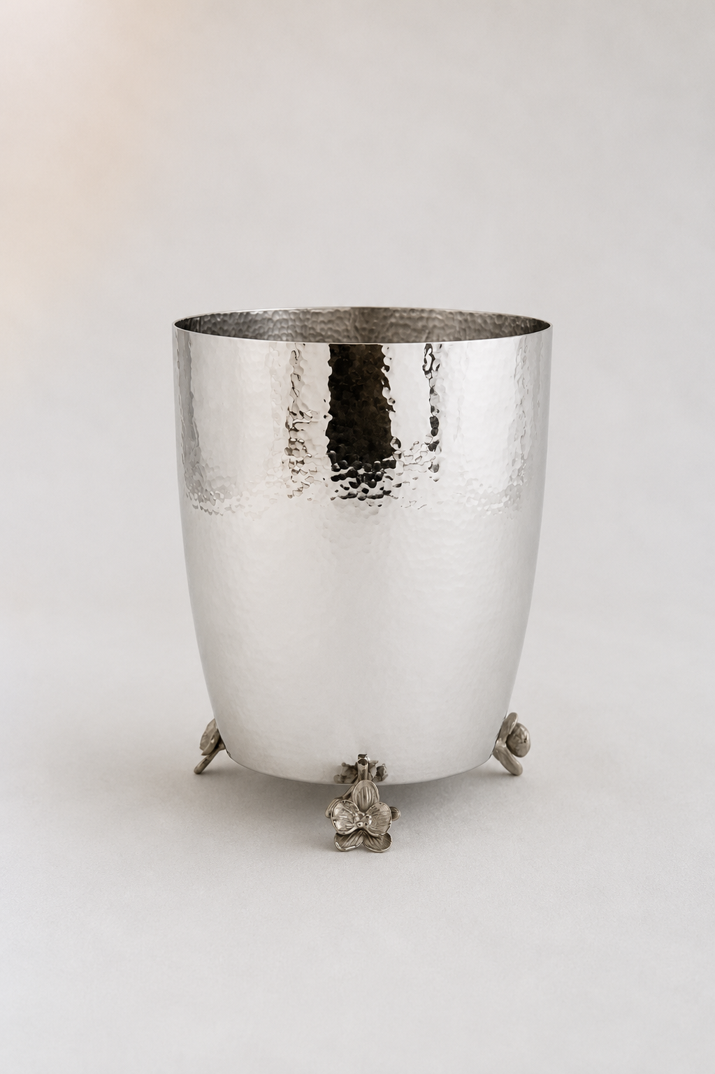 White Orchid Waste Basket Steel Bowl
