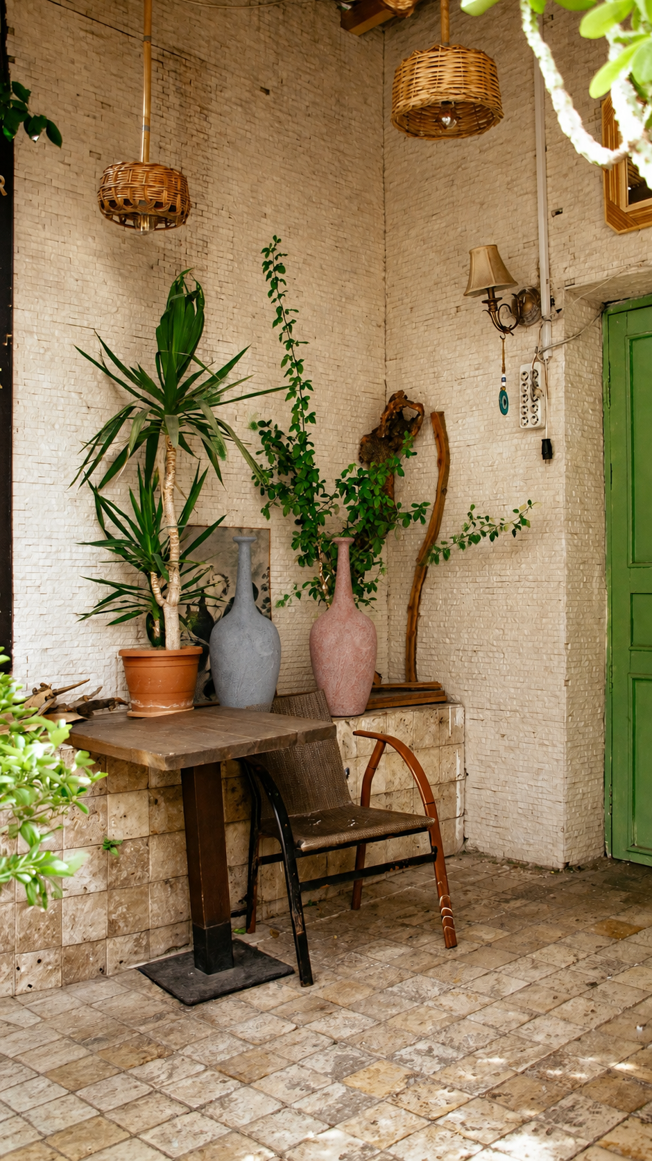 textured grey fiber cement vase 