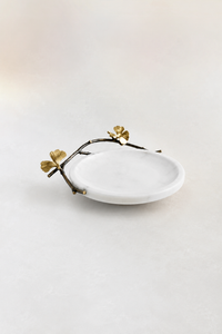 Butterfly Ginkgo Trinket Tray Marble decorative Plate