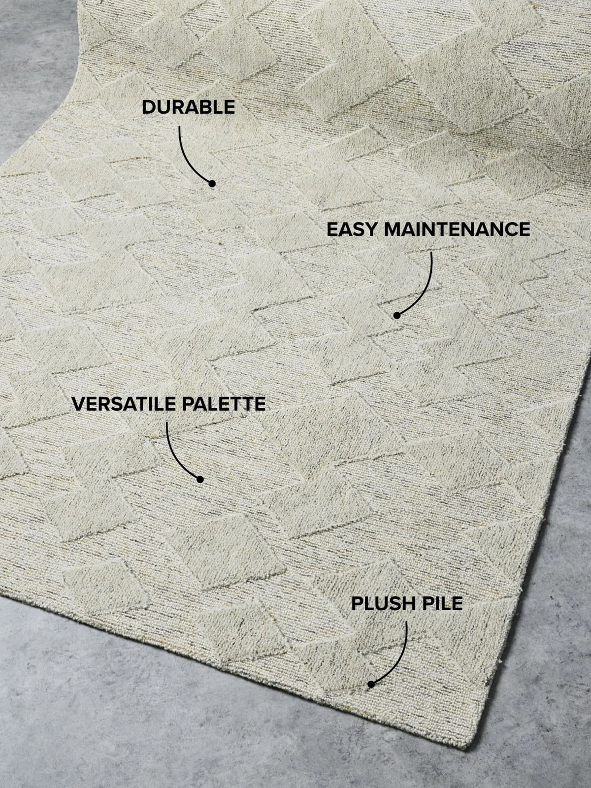 Manhattan Rug 100% wool beige texturized