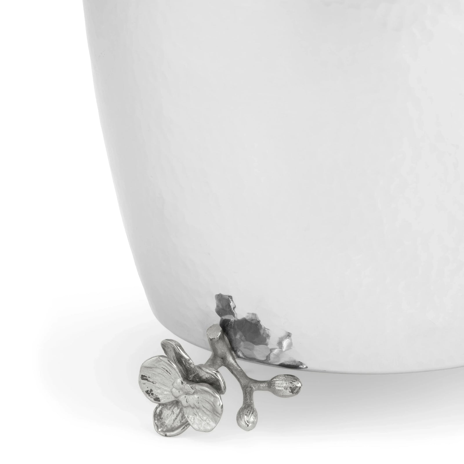 White Orchid Waste Basket Steel Bowl