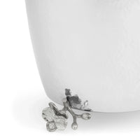 White Orchid Waste Basket Steel Bowl