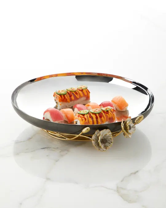 Anemone Large Footed Platter  Michael Aram - Steel bowl