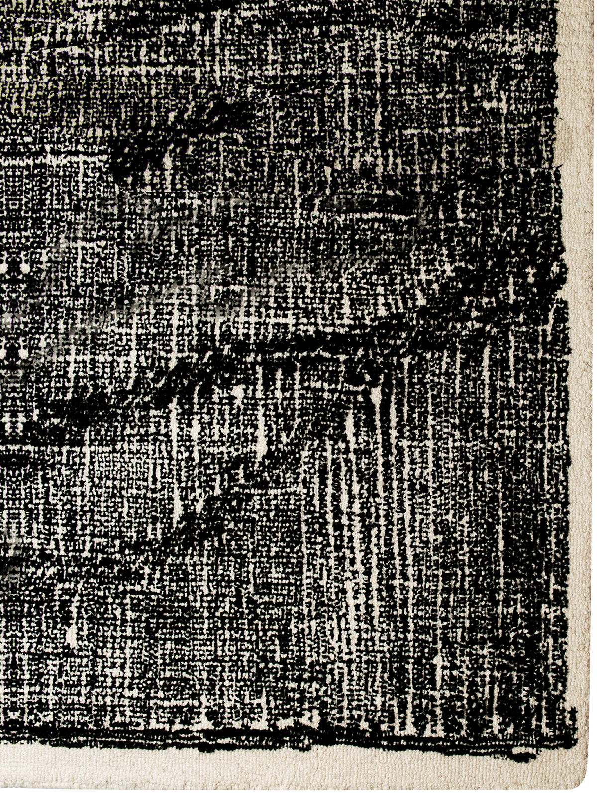 Elio Rug 100% wool black and beige