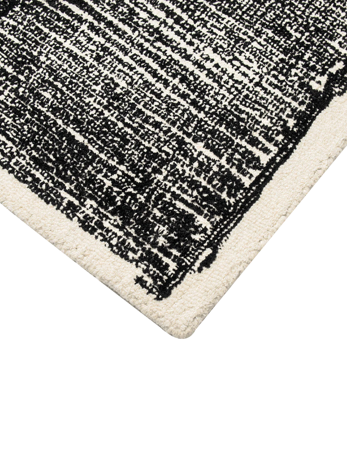 Elio Rug 100% wool black and beige